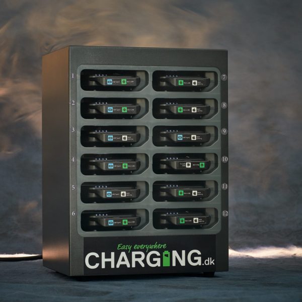 BOX12 - 12 Powerbanks med ladestation